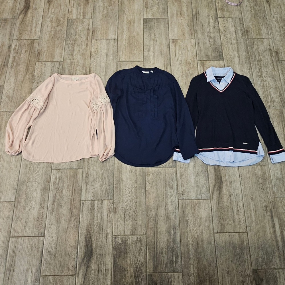 Long Sleeve Blouse Set of 3 Women Size XS‎ Petite Office Career Preppy Classic